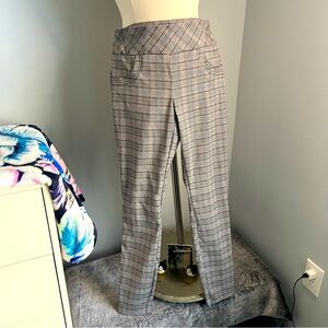 Joe B by Joe Benbasset S Black Multicolor Pull On Plaid Dress Pants